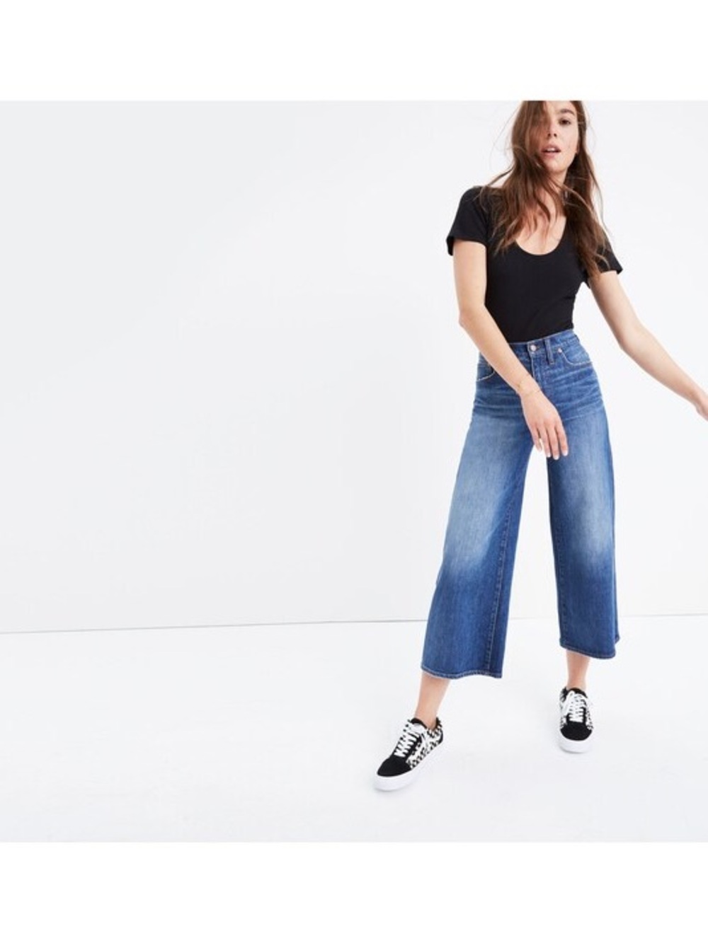 Madewell Wide Leg Crop Jeans in Bainbridge Wash - 26 - Like New - Picture 2 of 12
